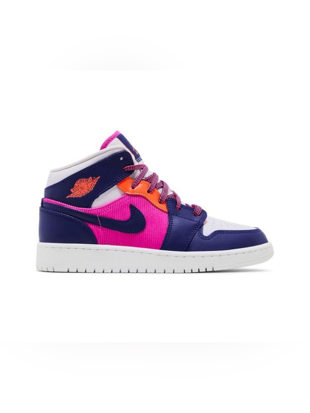 Air Jordan 1 Mid GS ‘Regency Purple Fire Pink’ Youth Size 5.5